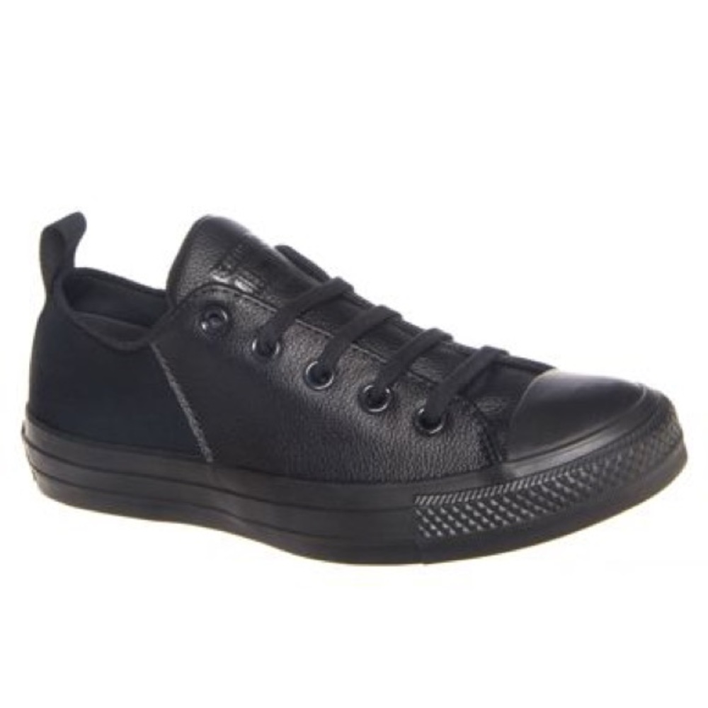 Black Leather Converse Chuck lows 7